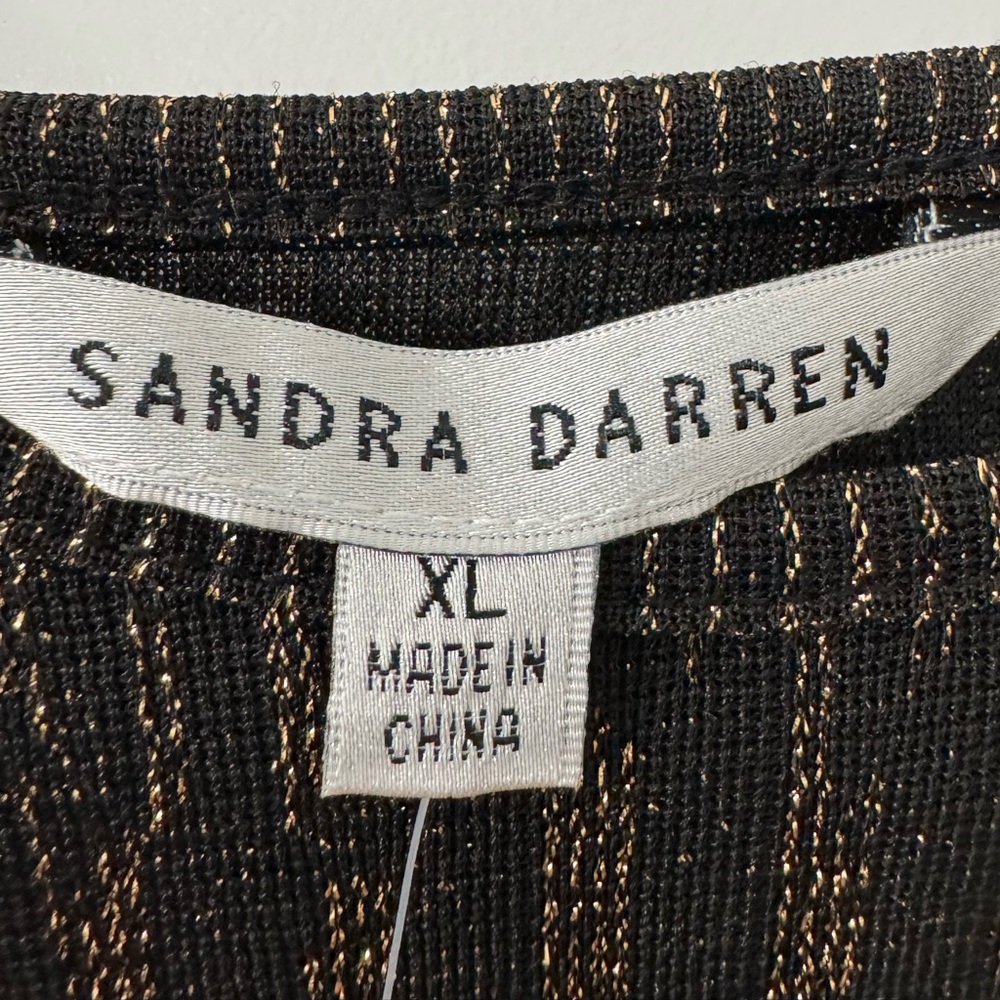 NWT-Sandra Darren Metallic Midi Tie Waist Dress size XL - Picture 6 of 6